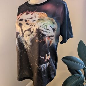 Forever 21 Black Graphic Tiger Tee